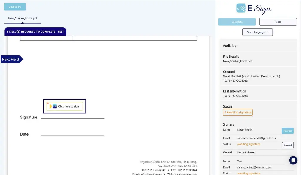 E-Sign Documents