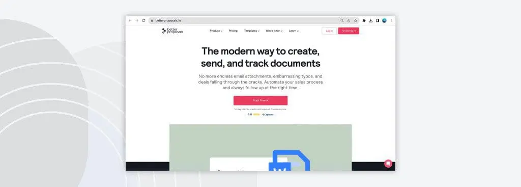 Better Proposals software for proposal documents