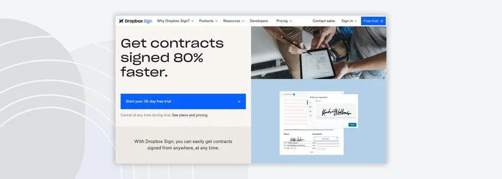 Dropbox Sign Docusign Alternative
