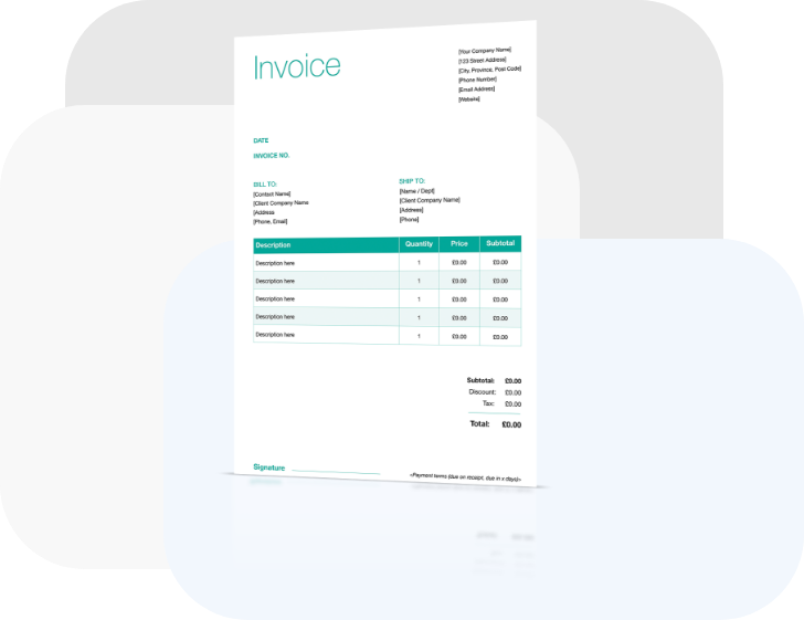 eSign Free Invoice Template Document