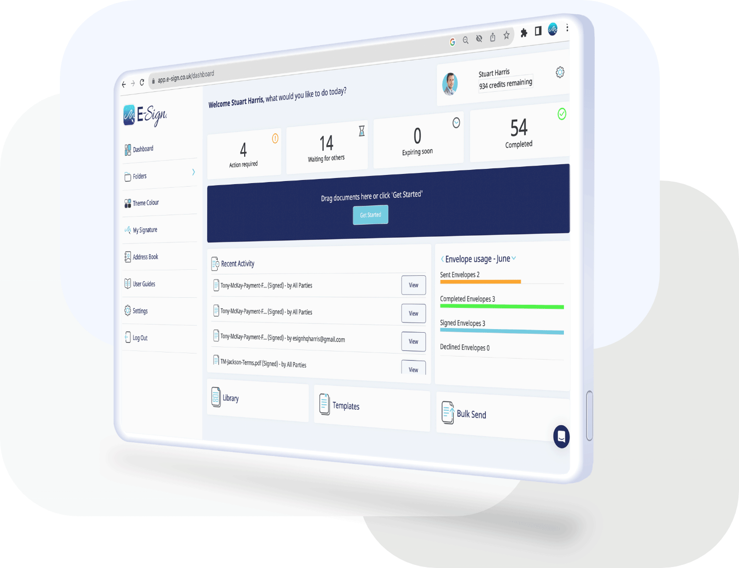 E-Sign E-Signature Dashboard