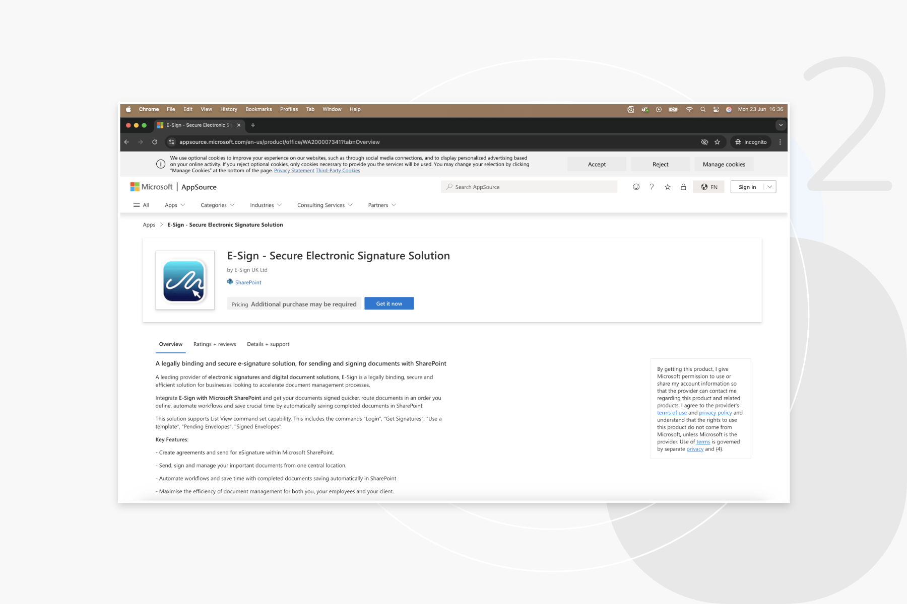Install E-Sign for SharePoint Step 2