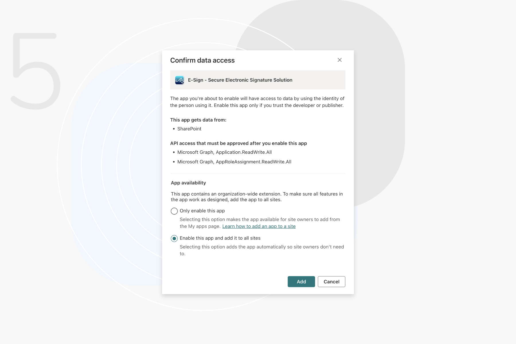 Install E-Sign for SharePoint Step 5