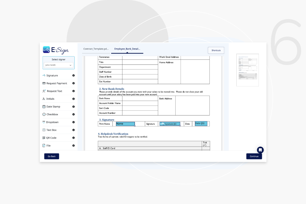 step 6 editable fields