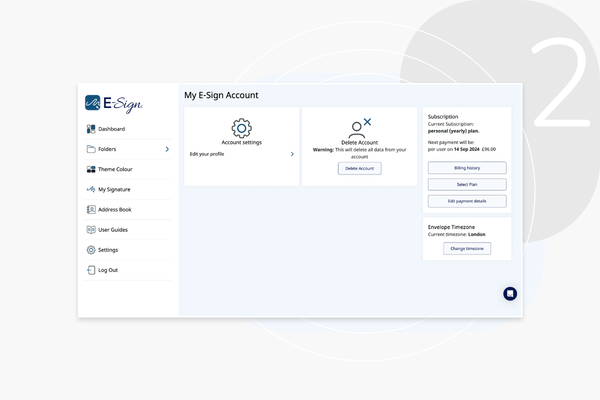 Step 2 Manage your Account