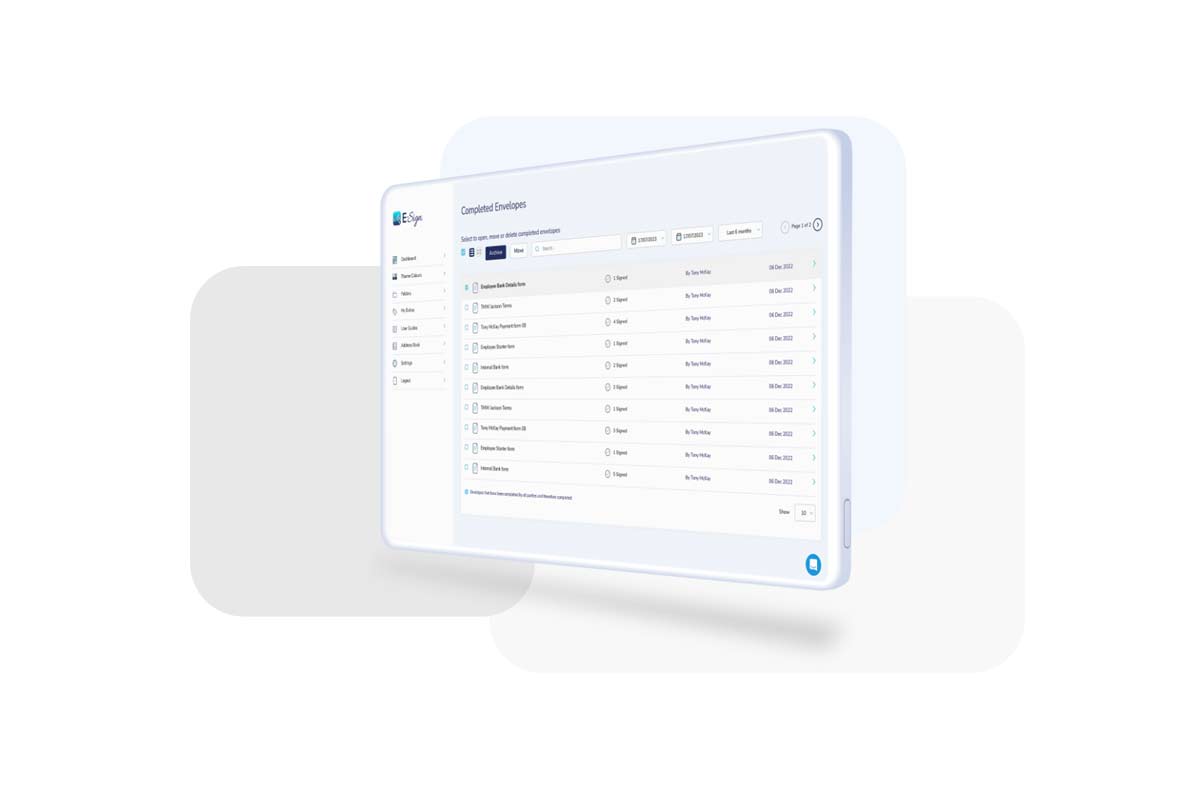 eSign Document Management Screenshot