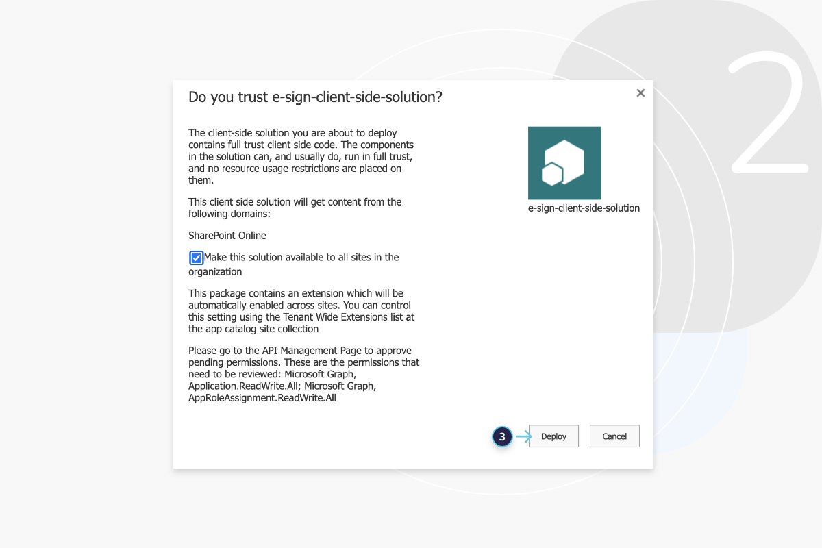Step 2 - Prompted to Trust E-Sign