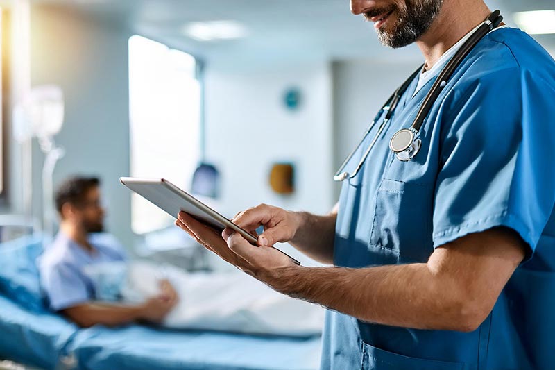 NHS Worker Using E-Sign